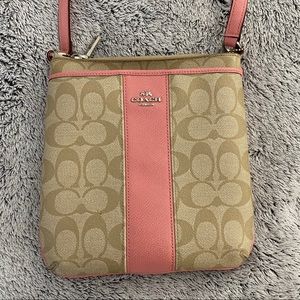 Coach Pink and Tan Crossbody